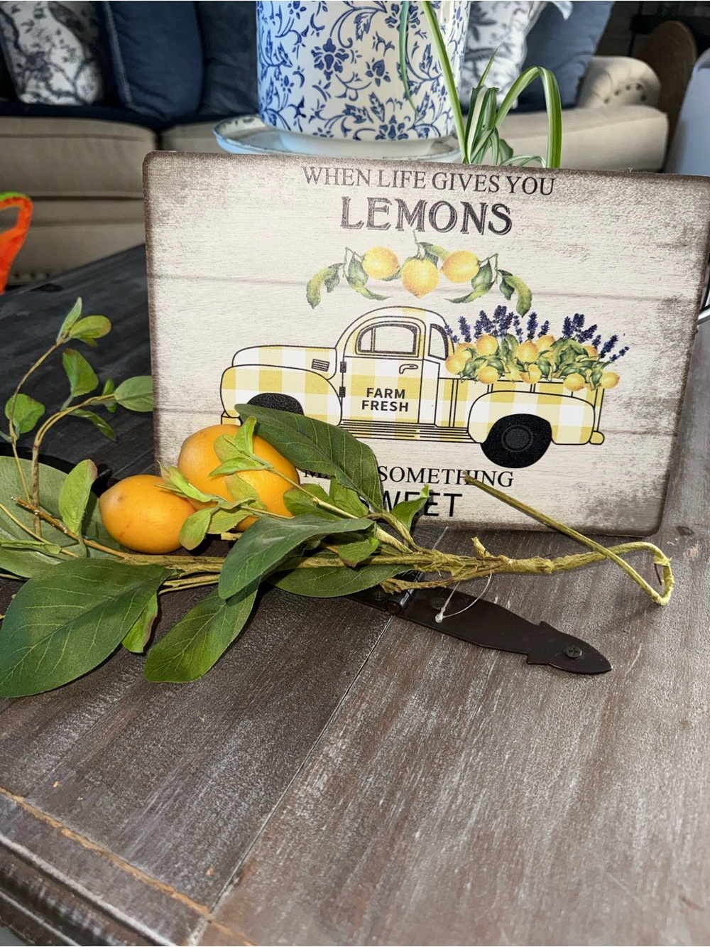 Hobby Lobby Yellow & Green Lemons Farm Fresh Truck Sign